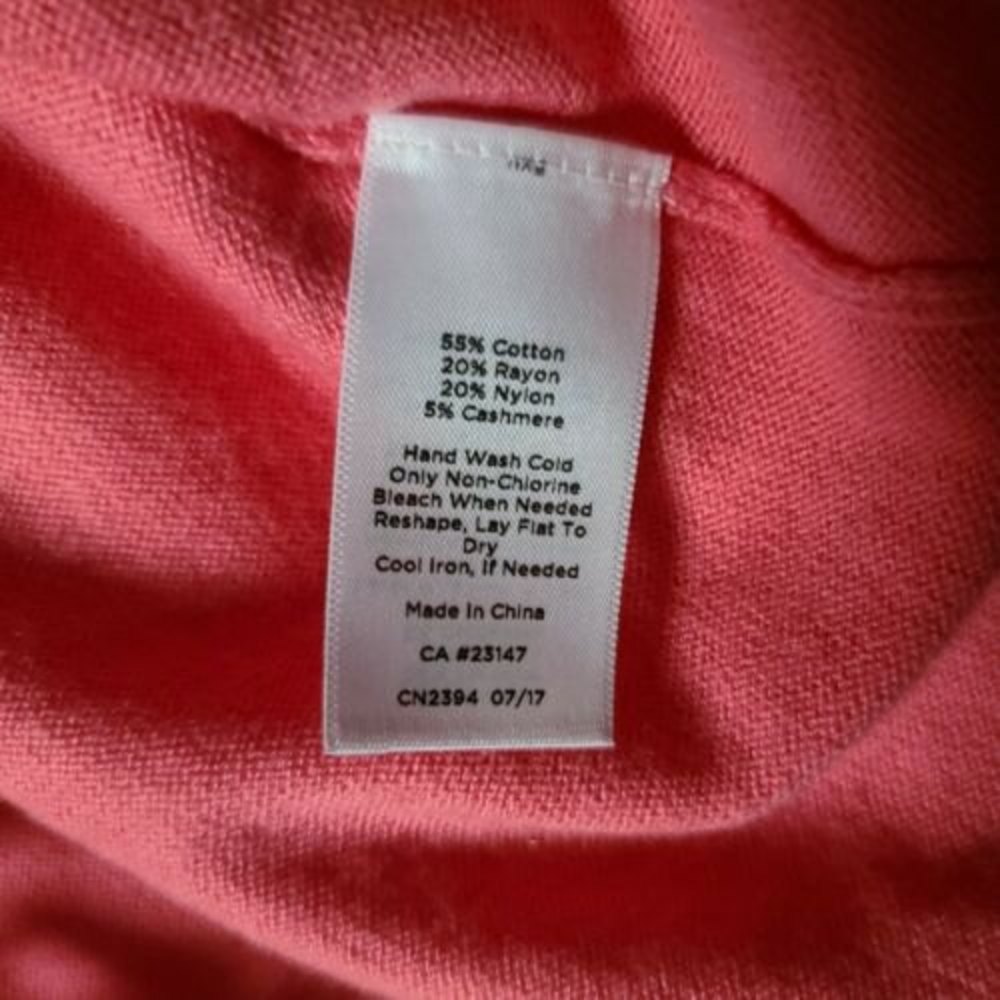 Talbots Long Sleeve Scoop Neck Sweater Top Size 2XP Pink Fringe Hem Slit NWT - Picture 7 of 7